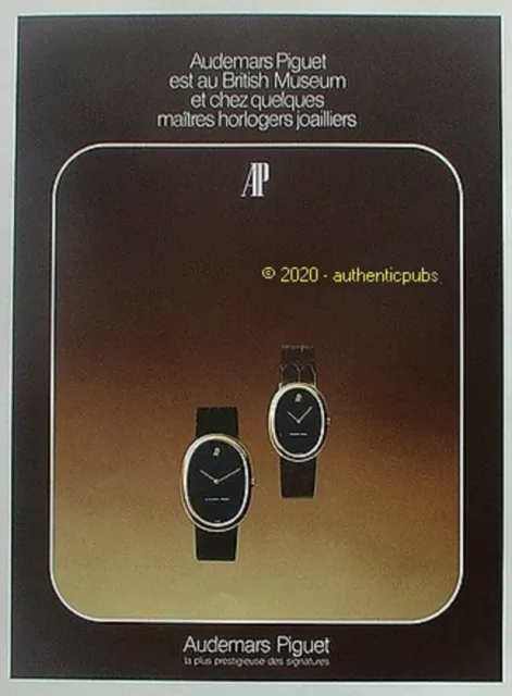 Publicite Audemars Piguet Montre British Museum Horloger Joaillier De 1972 Ad