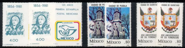 Yah66 Mexico #1230 / 1242a .80ctv- An 1981 MNH 3 Différents Jeux De Timbres To