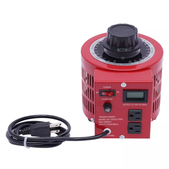 2000VA Variable Transformer 110V 60Hz Variable AC Voltage Regulator US Plug