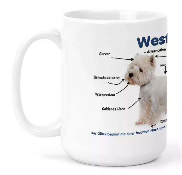 Jumbo Kaffeebecher Keramik 450ml - West Highland White Terrier Anatomie