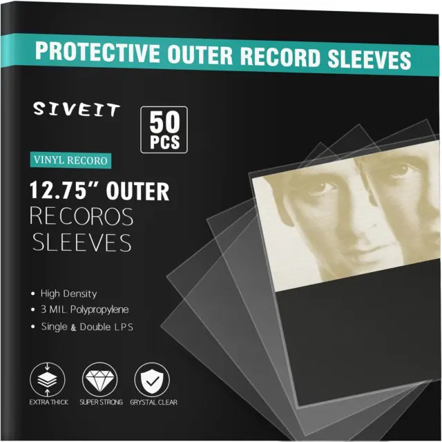 50 Plastic Outer Sleeves 🔥Vinyl Record Lp Album Plastic Covers 4 Mil