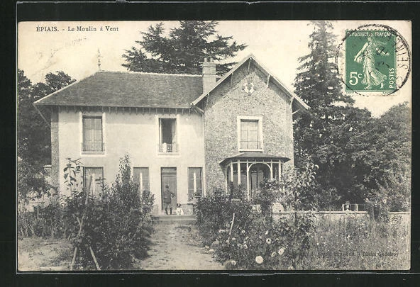 CPA Épiais, Le Moulin à Vent, vue de das haus 1910