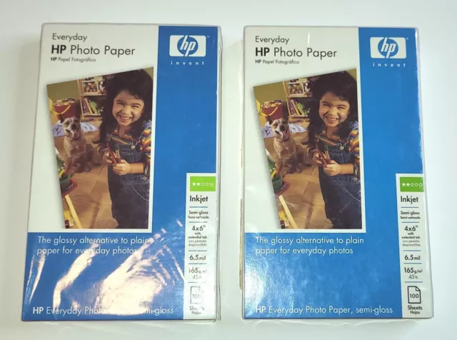 New & Sealed Hp Everyday Photo Paper 100 Sheets Sealed Semi-Gloss 4X6