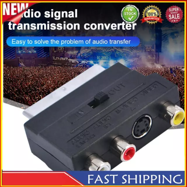 21Pin SCART Male to 3 RCA Female Converter TV Audio Video AV S-Video Adapter