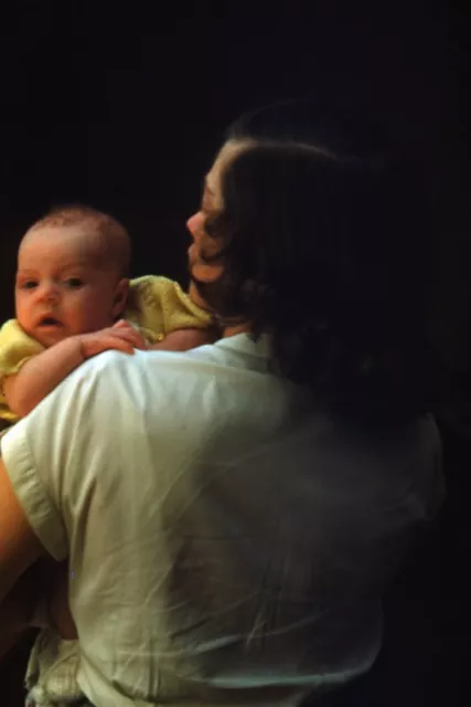 Kodak 35mm Slide 1950s Red Border Kodachrome Mother and Baby