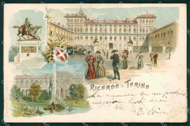 Turin City Memory of Royal Palace Kunzli Fountain 72 Postcard MX0082