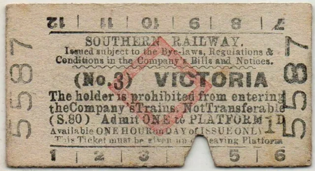 Southern Railway Platform Ticket Victoria (No.3) (S.80)