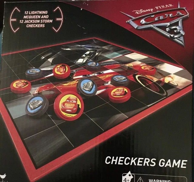 Disney Pixar Cars 3 Checkers Board Game New Jackson Storm McQueen Toy