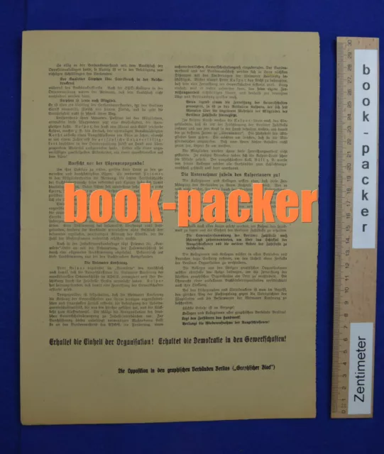 Original Flugblatt aus dem Arbeitskampf im graphischen Gewerbe Berlin 1923 [#11] 2