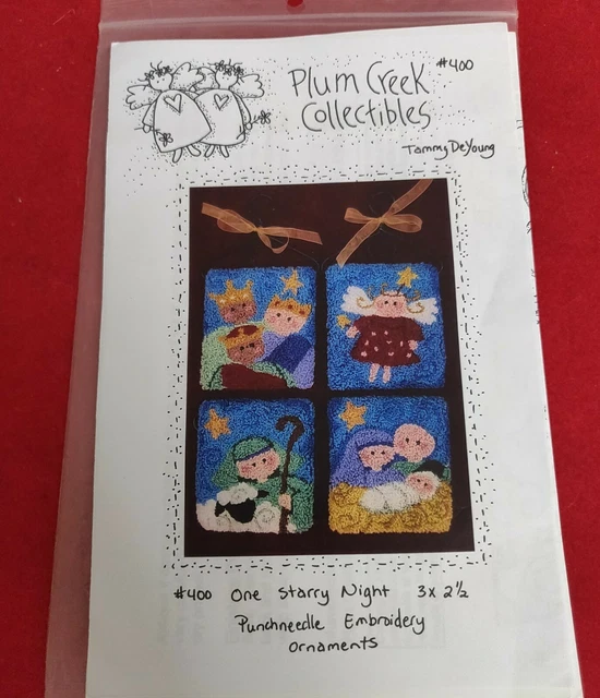 Bordado con aguja de perforación patrón #400 de colección Plum Creek una noche estrellada