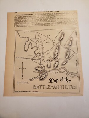 MAP OF THE Battle of Antietam 1885 - Map Of The Battle Of Antietam 1885 Engraving 