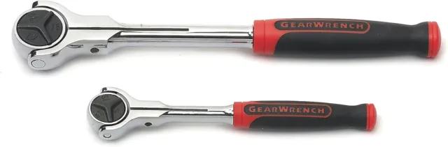 GEARWRENCH 2 Pc. 1/4" & 3/8" Drive 72 Tooth Dual Material Roto Ratchet Set- 8122
