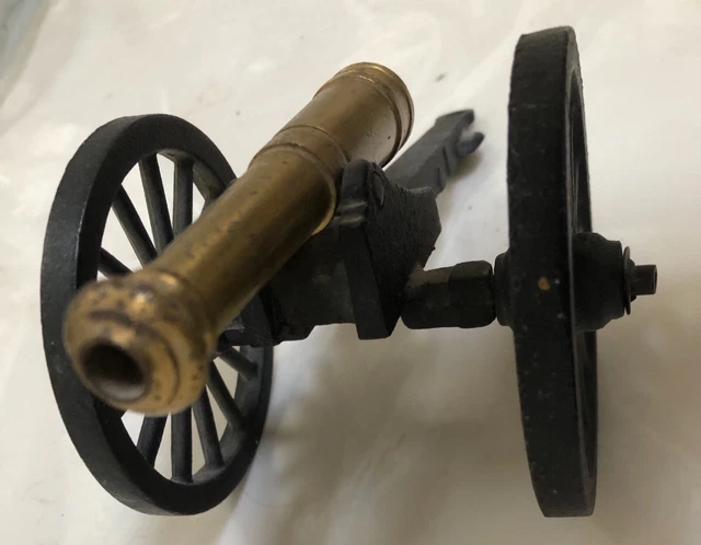 Antique Cannon on steel carrage ,  5 1/2 “ brass barrel