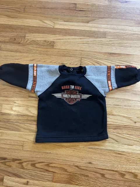 Harley Davidson Kids Sweater Size 24 Months Born To Ride Long Sleeve