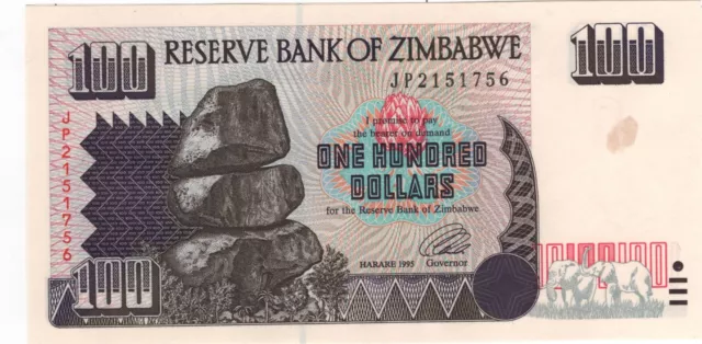 Africa: Zimbabwe 100 Dollars 1995