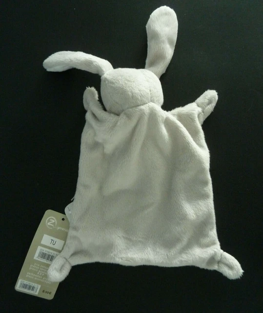 *. Doudou Plat Grain De Ble Zanier Lapin Gris Blanc Etoile - 100 % Neuf 3