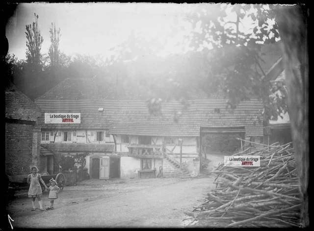 Drachenbronn Village 13x18cm Black & White Negative Antique Photo Glass Plate