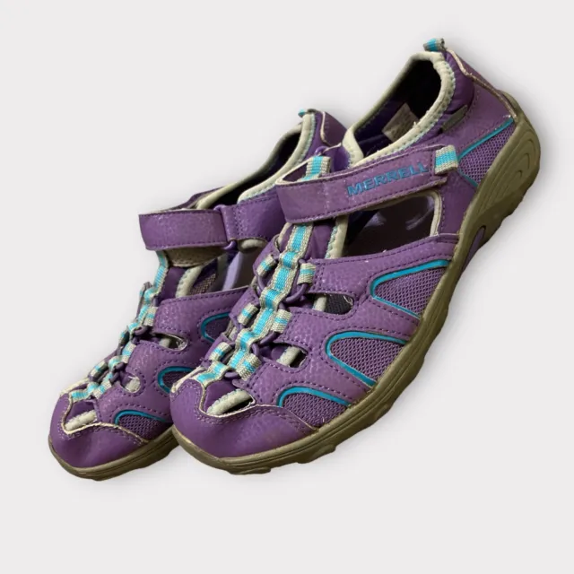 Merrell H2O Hydro Hiker Purple/Teal Grip Sandals Womens Size 5 USED