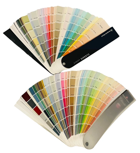 BENJAMIN MOORE CLASSIC Colors Paint Chip Samples Fan Deck Lot Of 2 24.