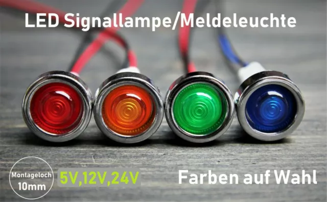 Signallampe 10mm Signalleuchte Meldeleuchte Kontrollleuchte 12V 24V 230V