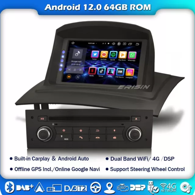 ERISIN 7 Pouces Android 11 Autoradio pour Alfa Romeo Mito Support Carplay  Android Auto DSP GPS Sat Nav Bluetooth WiFi Dab + OBD2 TPMS 4 Go de RAM +  64