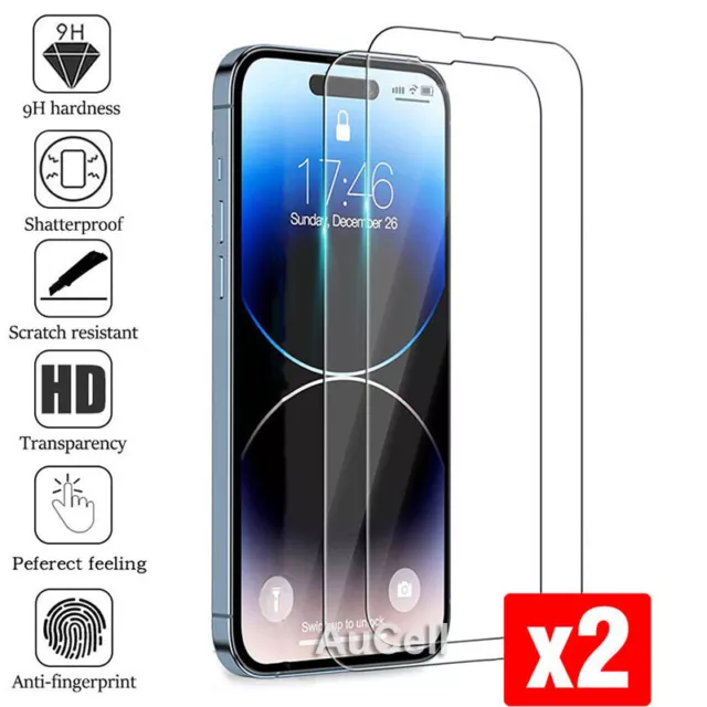 2X Tempered Glass Screen Protector For iPhone 15 14 13 12 11 Pro Max 7 8 PLUS XR
