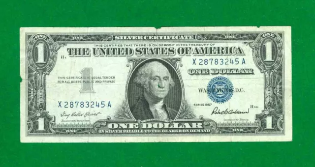 $1 1957 1 X/A Block Blue Seal Silver Certificate Circ.