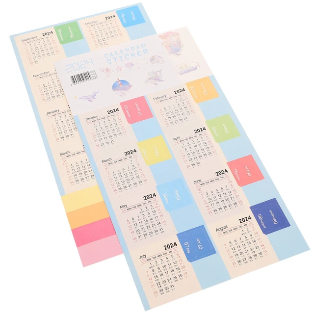 10 SETS NOTEPAD Calendar Index Stickers 2024 Calendar Stickers Schedule