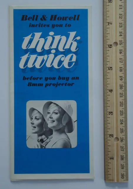 Bell & Howell 8mm Super 8 Movie Projector Vintage Folder Poster Advertising