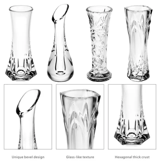 Clear Plastic Flower Vase Home Wedding Modern Floral Display Table Centrepiece