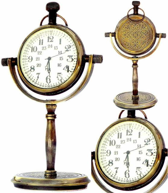 5 Vintage Sammlerstück Maritim Antik Messing Schreibtisch Uhr Nautisch Taschen