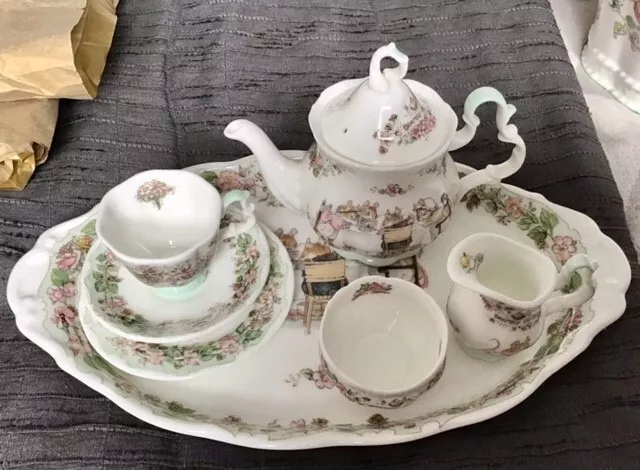 A Royal Doulton Brambly Hedge miniature tea service to include