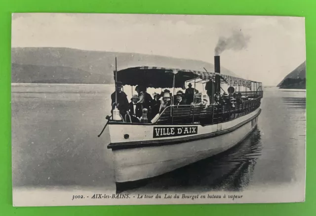 CPA AIX-les-BAINS Tour du Lac du Bourget Bateau Vapeur - Carte Postale Ancienne