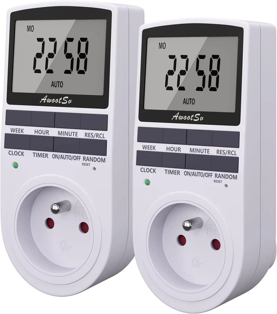 Prise Programmable Digitale Minuterie Numérique Journalier/Hebdomadaire Programm