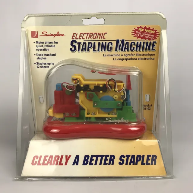 Vintage Swingline Electric ELECTRONIC STAPLER Stapling Machine CLEAR Retro 80's