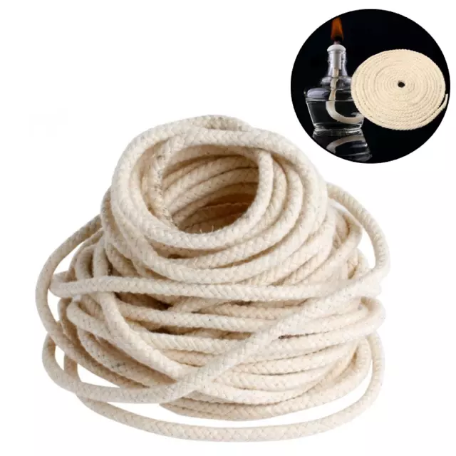 Untreated Cotton Round Wick for Oil Spirit Paraffin Kerosene Lamp Torch