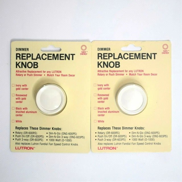 Lutron White Round Rotary Dimmer Replacement Knob RK-WH 2 packs NEW