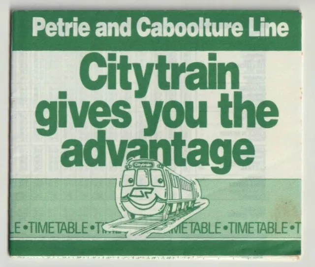 Vintage 1987 Petrie Caboolture Brisbane Line Qld Railways Paper Train Timetable!