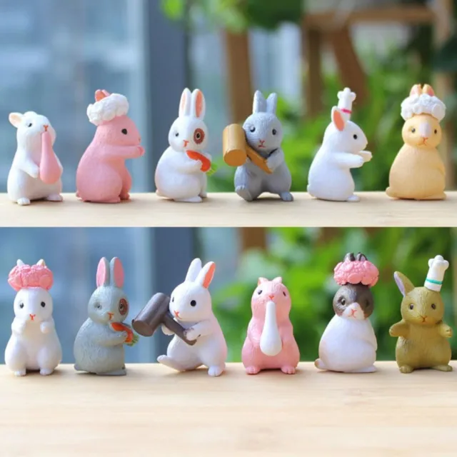 Decoration Fairy Garden Mini Hare Miniature Rabbit Figurine Resin Bunny Statue