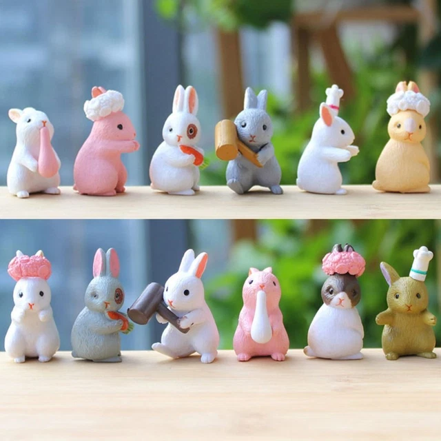 Decoration Fairy Garden Mini Hare Miniature Rabbit Figurine Resin Bunny Statue