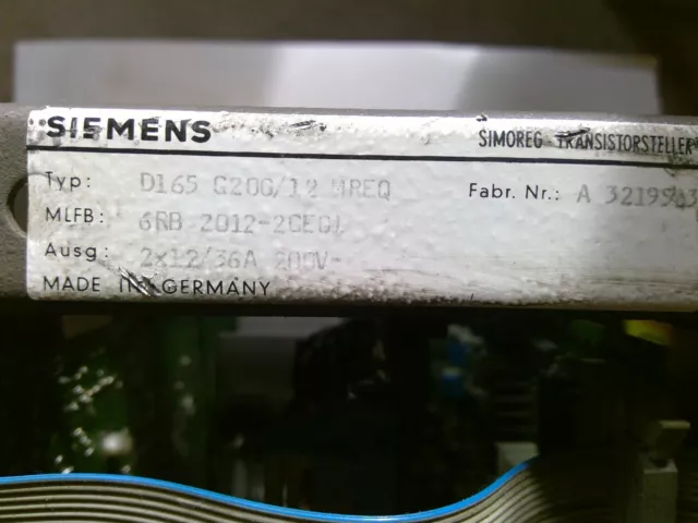 Siemens Simoreg D165 G200/12 Mreq 3