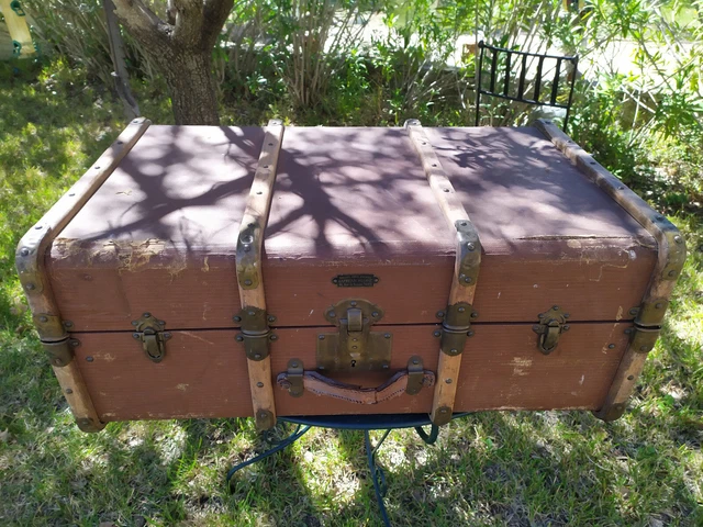 Malle Valise Ancienne Express Voyage Paris – Bois – Vintage XXème – Antiquité