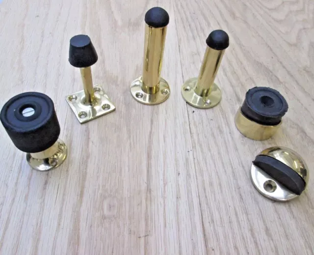 Solid Brass Door Stop Stoppers Skirting Board Floor Mounted