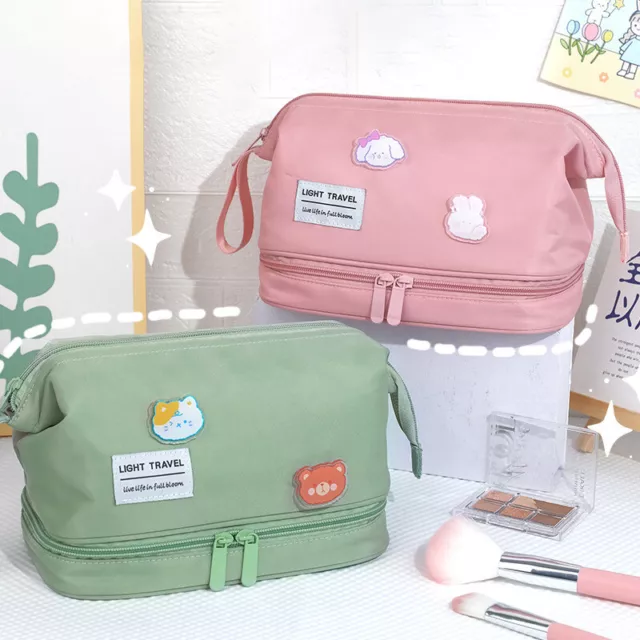 Cartoon New Single Double Makeup Bag Portable Female Large Storage Bag