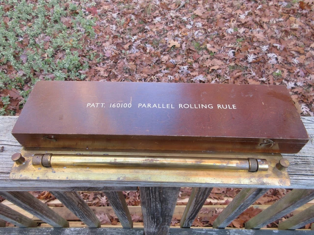 Vintage WWII British Navy Brass Parallel Rolling Rule &box Maritime Naval 106100 Vintage WWII British Navy Brass Parallel Rolling Rule &box Maritime Naval 106100