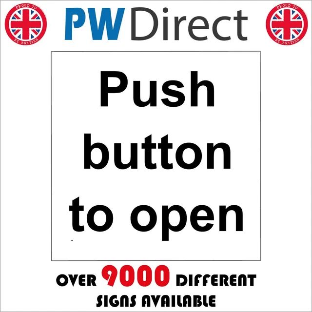 Push Bolt Sign GE708 PUSH BUTTON To Open Sign Electric Slide Automatic Handle Bolt ...