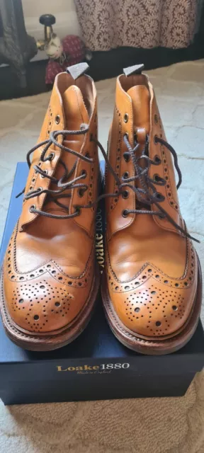 LOAKE 1880 'BEDALE' Tan Brown Brogue Boots Size 9 1/2 G UK £180.00 ...