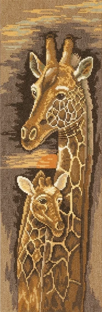 Kit de punto de cruz contado LanArte 6,8""X20"" - madre y bebé jirafa (27 unidades) - L0
