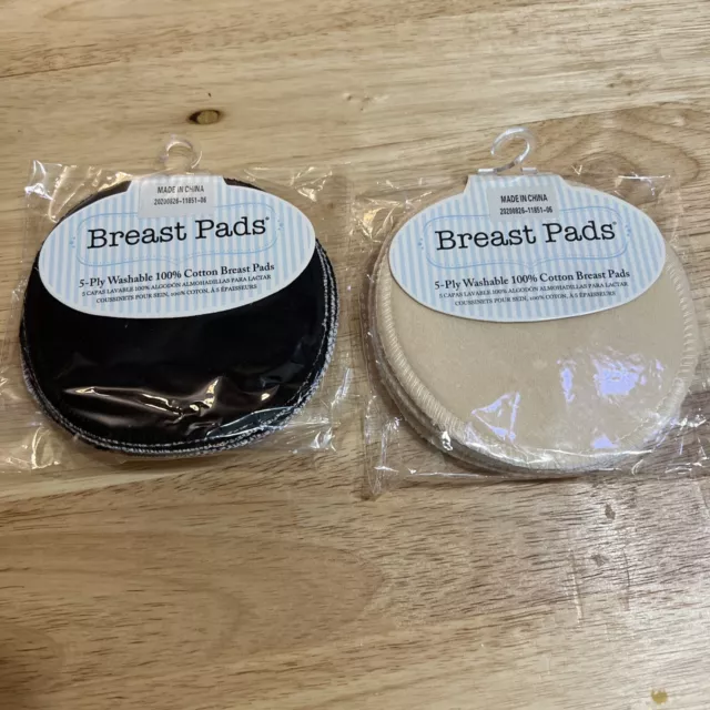 Nursing Bra Breast Pads Washable Reusable 4 Pair Set of 2 BRAND NEW SEALED