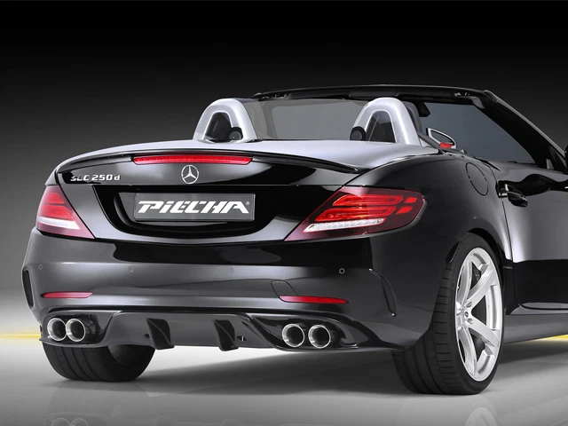 MERCEDES R172 SLC Piecha RS Rear Diffuser insert & tailpipes AMG Line ...